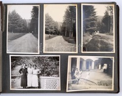 Cca 1930 Érdekes Fotóalbum életképekkel: Utazások, Nyaralások, Stb., összesen 34 Db - Other & Unclassified