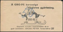 Gro-Pe Korcsolya, Gross Péter Budapesti üzletében - Számolócédula - Werbung