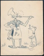 Tamás 1938 Jelzéssel: Cserkész Grafika. Megjelent. Ceruza, Papír. Jelzett. 18x14 Cm - Scouting