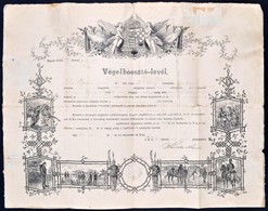 1889 Katonai Végelbocsájtó Levél 53x42 Cm - Other & Unclassified