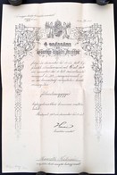 1914 Díszes K.u.k. Hadnagyi Kinevezés Hazai Samu Honvédelmi Miniszter Aláírásával  / Decorative Lutenant Appointing Warr - Other & Unclassified
