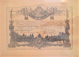 1885 Kiskunfélegyháza, Elbocsátó Levél Honvéd Orvos Részére, üvegezett Keretben,  Jó állapotban, 26 X 50 Cm. - Other & Unclassified