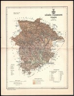 1892 Gömör Vármegye Térképe, Tervezte: Gönczy Pál, Készült: Posner Károly Lajos és Fia, 24×30 Cm - Other & Unclassified