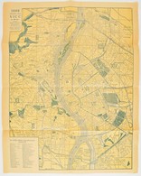 Cca 1940 Budapest Térképe Utcajegyzékkel, Jó állapotban 50x40 Cm - Sonstige & Ohne Zuordnung