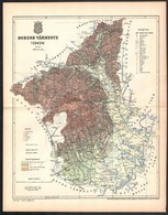 1896 Borsod Vármegye Térképe, Tervezte: Gönczy Pál, Készült: Posner Károly Lajos és Fia, 24×30 Cm - Sonstige & Ohne Zuordnung