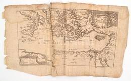 1717 A Földközi Tenger Rézmetszetű Térkép Megviselt állapotban Jacob Friedrich 25x14 Cm - Other & Unclassified