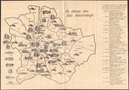 Az ötéves Terv Főbb Eseményei - Budapest Térkép, Leírással, Hajtott, 28×40 Cm - Otros & Sin Clasificación