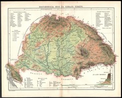 Magyarország Hegy- és Vízrajzi Térképe, Révai-Kartográfia, 24×30 Cm - Sonstige & Ohne Zuordnung