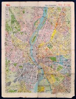 1944 Budapest Térképe. Stoits Gy. Utcajegyzékkel. 43x59 Cm (kisebb Szakadásokkal, Ceruzás Bejelöléssel) - Other & Unclassified