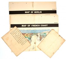 Cca 1943 4 Db Amerikai Katona Térkép Európáról, Németországról, és Katonai Térképészeti Oktató Anyag 120x75 Cm. - Sonstige & Ohne Zuordnung