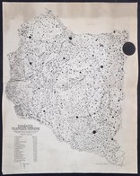 1926 Bátky-Kogutowitz: A Dunántúl Települési Térképe. 1:600 000. 44x55 Cm - Other & Unclassified