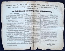 1861 Pest, Telekkönyvezés Helyhatósági Szabályozásával Kapcsolatos Hirdetmény - Sin Clasificación