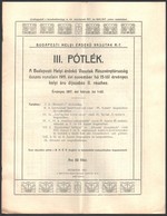 1917 Budapesti Helyi Érdekű Vasutak Rt. III. Pótlék A Helyi Díjszabáshoz, 7p - Ohne Zuordnung