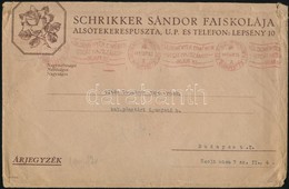 1941 Schrikker Sándor Faiskolája Alsótekerespuszta Fejléces Reklámboríték - Ohne Zuordnung