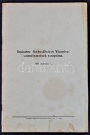 Budapest Székesfőváros Vízművei Személyzetének Rangsora. 1941. Március 1. 18p. - Unclassified