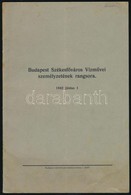 Budapest Székesfőváros Vízművei Személyzetének Rangsora. 1942. Június 1. 18p. - Sin Clasificación
