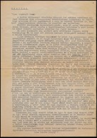 Cca 1963 Babits Mihály Kepes Ernő (1884-1931) Közgazdasági íróhoz 1909-ben írott Levelének Gépelt Másolata - Ohne Zuordnung