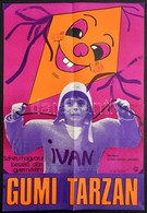 1985 Gumi Tarzan, Dán Gyermekfilm Plakátja, Hajtott, 56×38 Cm - Other & Unclassified