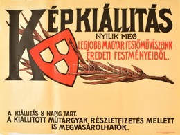 Cca 1920-1930 Nemzeti Szalon Képkiállítás Poszter, Bp., Merkur Műintézet, Felcsavarva, 2 Db, Szakadással, 47×63 Cm - Sonstige & Ohne Zuordnung