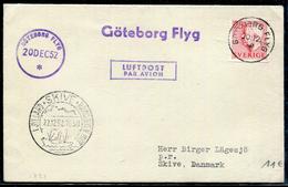 SUEDE - N° 360 / LETTRE 1er VOL GOTEBORG FLYG - DANEMARK LE 20/12/1952 - TB - Brieven En Documenten