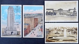 ** * 100 Db RÉGI Amerikai Városképes Lap / 100 Pre-1945 American (USA) Town-view Postcards - Unclassified