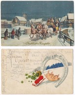 ** * 22 Db RÉGI újévi üdvözlő Motívum Képeslap / 22 Pre-1945 New Year Greeting Motive Postcards - Sin Clasificación