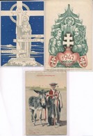 ** * 12 Db RÉGI Motívum Képeslap: Katonai, Magyar Népviselet, Vallás, Bélyeg / 12 Pre-1945 Motive Postcards: Military, H - Ohne Zuordnung