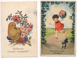 ** 10 Db RÉGI Művész és üdvözlő Motívum Képeslap / 10 Pre-1945 Art And Greeting Motive Postcards - Unclassified