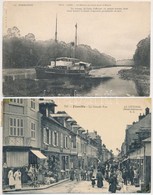 ** * 7 Db RÉGI Francia Városképes Lap / 7 Pre-1945 French Town-view Postcards: Rouen, Oissel, Le Mont Saint Michel, Fouq - Unclassified