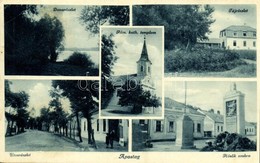 * T2/T3 1939 Apostag, Duna, Utca, Római Katolikus Templom, Hősök Szobra - Ohne Zuordnung