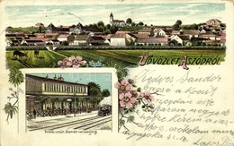 T3 1904 Aszód, Vasútállomás Vendéglője, Gőzmozdony. Art Nouveau, Floral, Litho (EB) - Unclassified