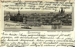 T2/T3 1903 Budapest, Panoráma A Lánchíddal. Art Nouveau, Litho  (EK) - Ohne Zuordnung