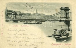 T2/T3 1900 Budapest, Lánchíd. Dombornyomott, Ebm.  (EK) - Ohne Zuordnung