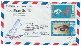 COVER CORREO AERO - VIA AIR MAIL - QUITO - SUISSE. - Equateur