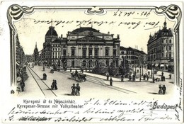 T2 Budapest VIII. Kerepesi út, Népszínház, Art Nouveau, Litho - Ohne Zuordnung