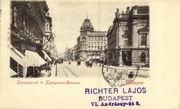 T2/T3 1898 Budapest VIII. Kerepesi út, Népszínház, üzletek, Villamos. D. K. Bp. 16. (EK) - Unclassified
