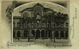 T2/T3 1898 Budapest XIV. Városliget, Park-Club. Art Nouveau, Floral, Litho (EK) - Ohne Zuordnung