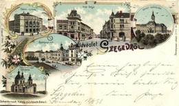 T4 1898 Szeged, Városi Színház, Széchenyi Tér, Híd Utca, Kálvária, Széképület, Városháza. Schwidernoch Károly Art Nouvea - Unclassified