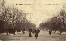 T3/T4 1907 Szeged, Széchenyi Téri 'Corso', Korzó, újságárus. Kiadja Grünwald Herman (fa) - Unclassified