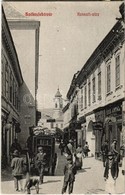 T2 1908 Székesfehérvár, Kossuth Utca, Kiss Antal, Németh Sándor üzlete, Postakocsi, 'A Sebes Hajtás TILOS!' Rendőrségi T - Unclassified