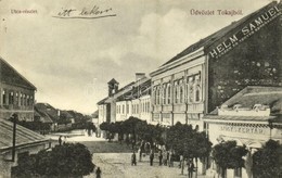 T2/T3 1912 Tokaj, Utca, Gyógyszertár, Helm Sámuel Fűszer és Vaskereskedése és Saját Kiadása (EK) - Unclassified