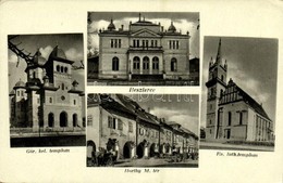 ** T2/T3 Beszterce, Bistritz, Bistrita; Görögkeleti és Evangélikus Lutheránus Templom, Horthy Miklós Tér / Churches And  - Unclassified