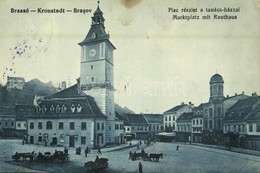 T2/T3 1915 Brassó, Kronstadt, Brasov; Piac, Tanácsháza, Városháza, Ortodox Templom, üzletek / Market Vendors, Town Hall, - Unclassified