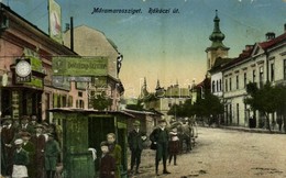 T3 Máramarossziget, Sighetu Marmatiei; Rákóczi út, Dohány és Szivar és órás üzlet / Street View With Shops  (fa) - Unclassified