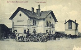 T2/T3 1912 Maroshévíz, Oláhtoplica, Toplita, Toplica; Vasútállomás, Lovaskocsik. A. Weiser Photographisches Atelier / Ra - Ohne Zuordnung