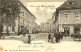 T2/T3 1901 Nagyszeben, Hermannstadt, Sibiu; Heltauergasse / Disznódi Utca, Julius Wermesther, Carl Landmann üzlete, Tran - Ohne Zuordnung