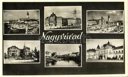 T2 1943 Nagyvárad, Oradea; Városháza, Vasútállomás, Automobilok, Körös Híd, Zsinagóga / Town Hall, Railway Station, Auto - Unclassified