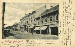 T2/T3 1900 Szászváros, Broos, Orastie; Vásártér Utca, üzletek. Kiadja Schuller A. / Street View, Shops (fa) - Unclassified