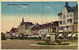 * T3/T4 1932 Szatmárnémeti, Szatmár, Satu Mare; Utcakép, üzletek, Automobil, Autóbusz / Street View, Shops, Automobile,  - Ohne Zuordnung