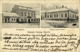 * T2/T3 1905 Szilágycseh, Bömischdorf, Cehu Silvaniei; Községháza, Herskovits Sámuel üzlete, Lisztraktár, Korona Bank, Á - Unclassified